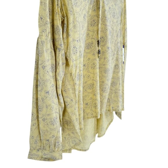 NWT Noble Outfitters XS Shirt Yellow Paisley Peasant Blouse Folklore Lace 21007 - Picture 13 of 16
